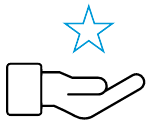 hand holding star icon